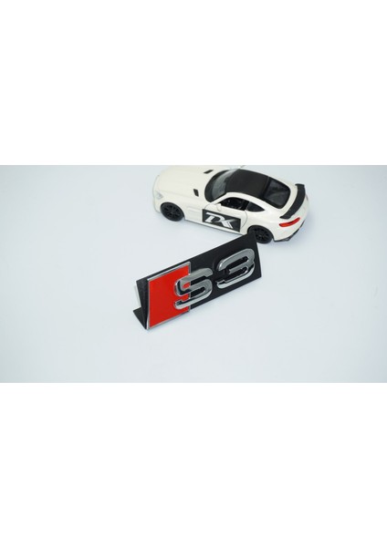 S3 Gümüş Kırmızı 3D Ön Panjur Logo Audi Ile Uyumlu