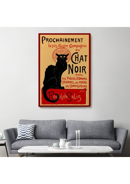 Siyah Kedi Tablosu - Le Chat Noir Theophile STEINLEN-6431 fiyatları