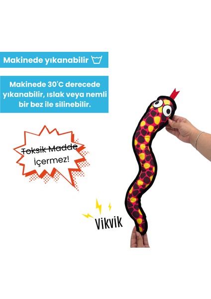Sesli Peluş Yılan Köpek Oyuncağı Vikvik Sesi Çıkaran At Getir Oyuncağı 11x57 cm Büyük Irk Köpek Oyuncakları modelleri