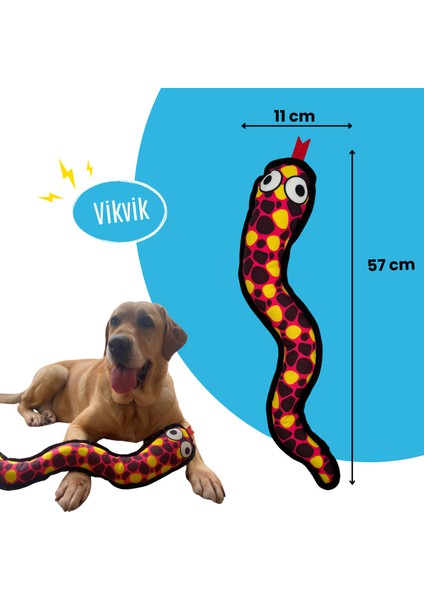 Sesli Peluş Yılan Köpek Oyuncağı Vikvik Sesi Çıkaran At Getir Oyuncağı 11x57 cm Büyük Irk Köpek Oyuncakları fırsatları