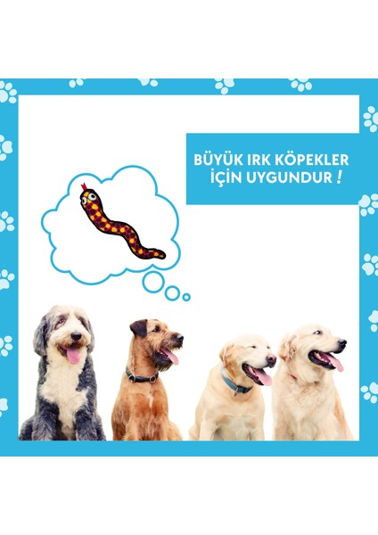 Sesli Peluş Yılan Köpek Oyuncağı Vikvik Sesi Çıkaran At Getir Oyuncağı 11x57 cm Büyük Irk Köpek Oyuncakları