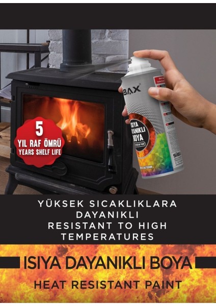 Isıya Dayanıklı Sprey Boya Siyah 400 ml (300°C-650°C)