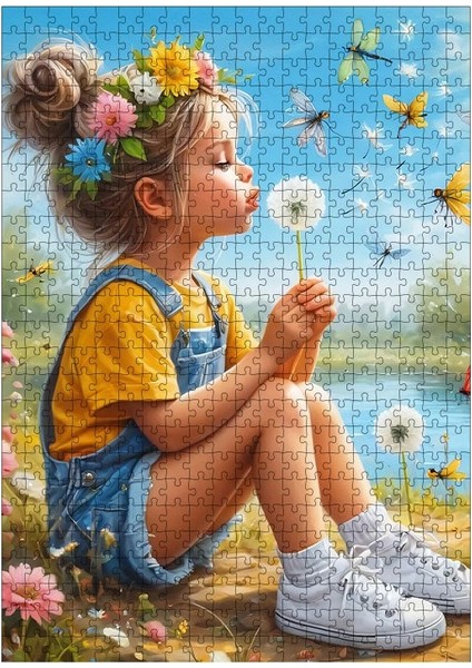 Ahşap Mdf Puzzle Yapboz Ufak Çocuk Ve Şeytan Tüyü 500 Parça 50*70 Cm