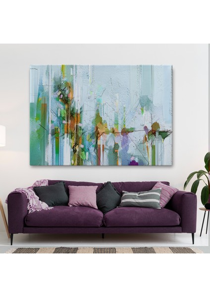 Modern Soyut Tarz Çiçekler Yağlıboya Görünüm Dekoratif Kanvas Duvar TABLOSU-3709 fiyatları