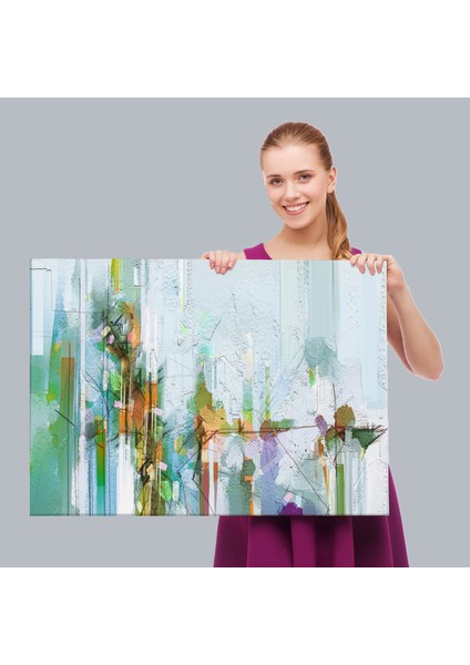 Modern Soyut Tarz Çiçekler Yağlıboya Görünüm Dekoratif Kanvas Duvar TABLOSU-3709 fırsatları