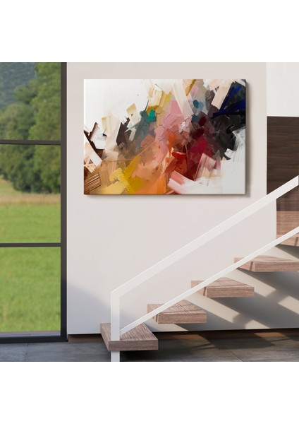 Fırça Darbeli Soyut Modern Sanat Yağlıboya Görünüm TABLO-3651 indirimleri