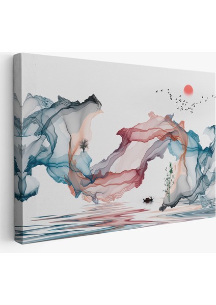 Soyut Mürekkep Sanatı Dekoratif Kanvas Duvar TABLOSU-3686