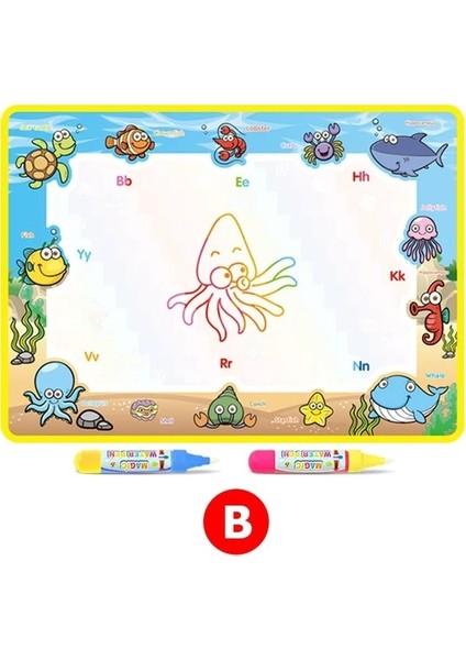 B 50X36CM Stili 8 Çeşit Su Çizim Mat ve 2 Kalem Su Doodle (Yurt Dışından)