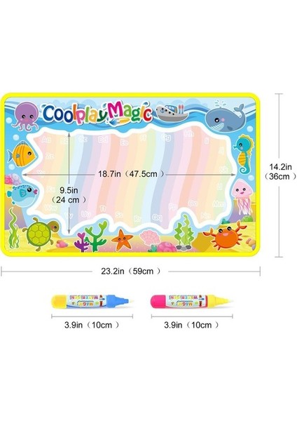 B 50X36CM Stili 8 Çeşit Su Çizim Mat ve 2 Kalem Su Doodle (Yurt Dışından) fırsatları