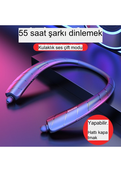 Sdfgh Kablosuz Bluetooth Kulaklık, Hd ,gürültü Önleme, Hifi Stereo,harici Olarak Çalınabilen Asılı Boyun Tipi Bluetooth Hoparlör (Yurt Dışından)