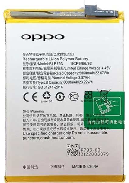 Realme C25S - Blp793 Batarya Pil Sıfır Orijinal