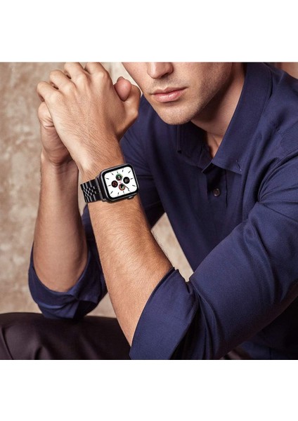Apple Watch Ultra 3 4 5 6 7 8 9 Se 38 40 41MM Kalite Kordon Bileklik Parlak Çelik Loop Kayış