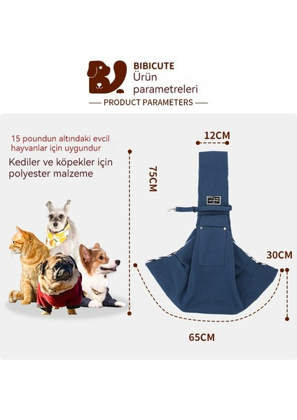 Pet Crossbody Çanta Kedi Çantası Köpek Gezi Çantası Taşınabilir Pet Sırt Çantası (Yurt Dışından)