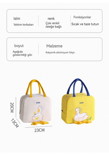 Küçük Sarı Ördek Bento Çanta Öğle Yemeği Çanta Çanta Saklama Yalıtımlı Çanta (Yurt Dışından)