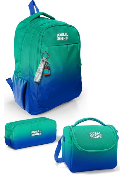Kids Yeşil Saks Renk Geçişli 3’lü Okul Çanta Seti SET0123665