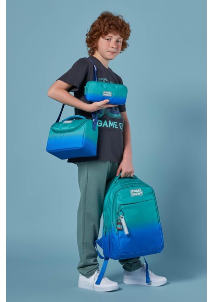 Kids Yeşil Saks Renk Geçişli 3’lü Okul Çanta Seti SET0123665 fiyatları