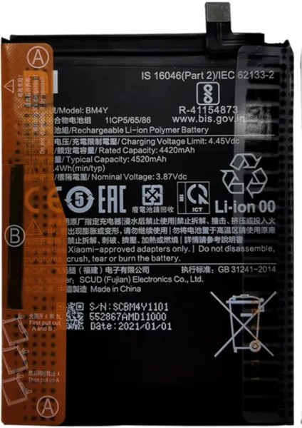 Xiaomi Redmi K40 - Bm 4y - Batarya Pil