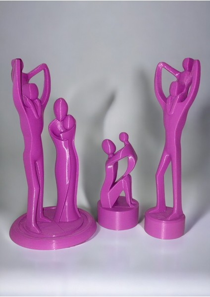 Dekoratif Aile 3D Model Tasarım 3 Parça