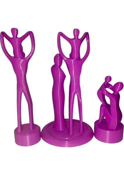 Dekoratif Aile 3D Model Tasarım 3 Parça