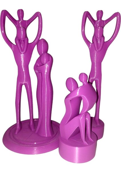 Dekoratif Aile 3D Model Tasarım 3 Parça