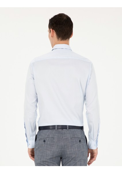 Erkek Açık Mavi Regular Fit Uzun Kollu Basic Gömlek 50286106-VR003