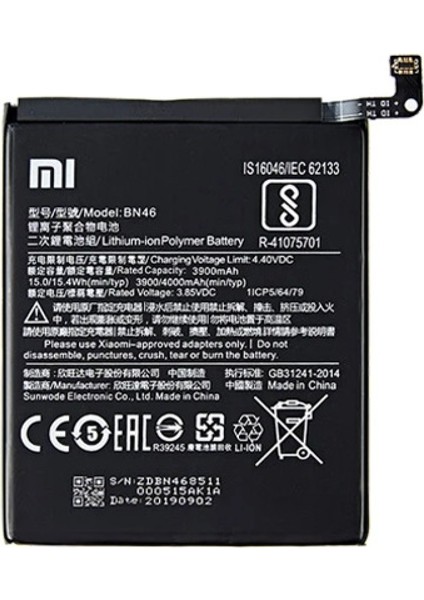 Xiaomi Redmi Note 8t - Bn 46 - Batarya Pil