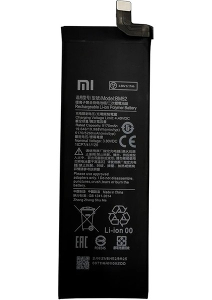 Xiaomi Mi Note 10 Pro - Bm 52 - Batarya Pil