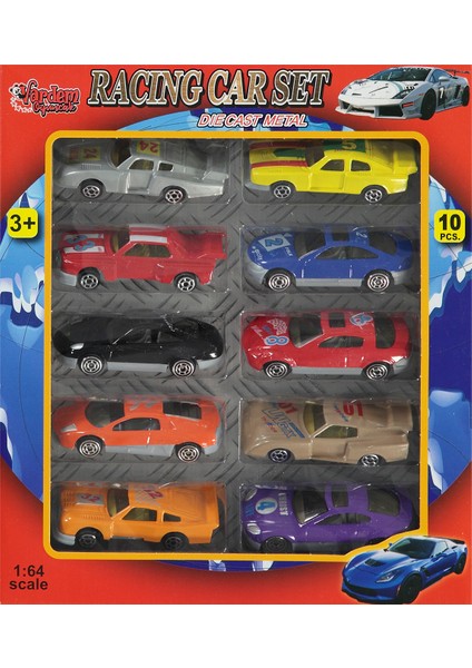 1:64 Şehir Araçları 10 Parça Renkli