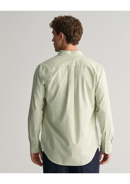 Erkek Yeşil Regular Fit Düğmeli Yaka Broadcloth Gömlek 3000100.345 modelleri