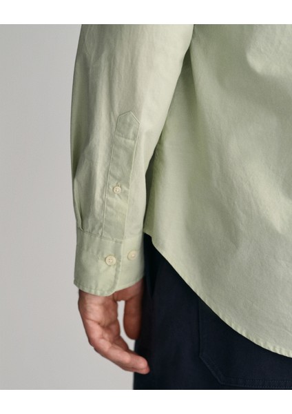 Erkek Yeşil Regular Fit Düğmeli Yaka Broadcloth Gömlek 3000100.345 indirimleri