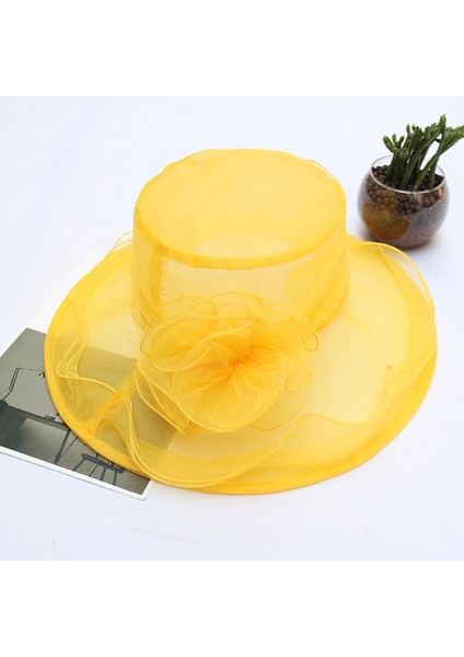 Büyük Kenar Güneşlik Şapka Bayanlar Çiçek Plaj Uv Güneş Şapkası (Yurt Dışından)