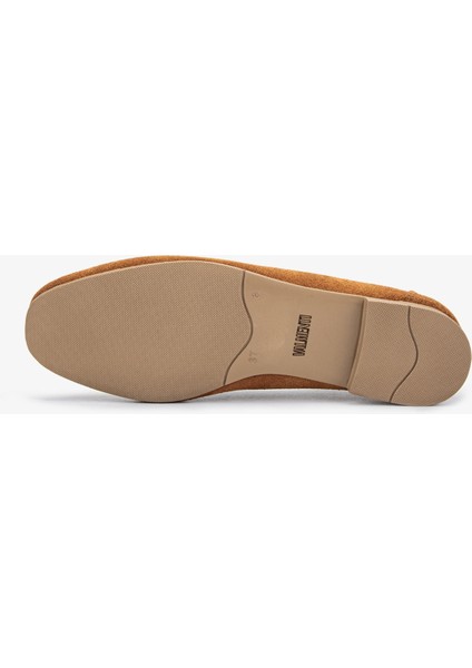 Maxii Kadın Taba Süet Deri Loafer Ayakkabı 961 1996-96 Bn Ayk Y24