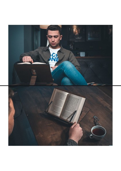 Tekno Trust Ahşap Ahşap Kitap Okuma Standı Tablet Standı Kitap Tutucu Rahle (Erik) Kahverengi