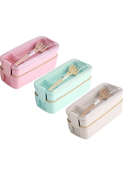 750 ml Sağlıklı Malzeme 2 Katmanlı Yemek Kabı Buğday Samanı Bento Kutuları Mikrodalga Yemek Takımı Gıda Saklama Kabı Yemek Kabı (Yurt Dışından)