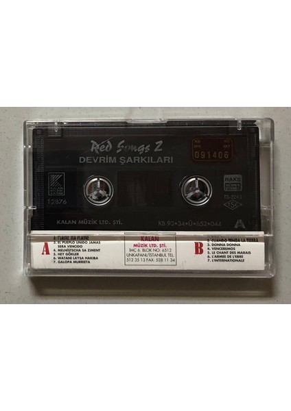 Red Songs 2 Dünya Devrim Şarkıları Kaset (Orjnal Dönem Baskı Kaset) fiyatları