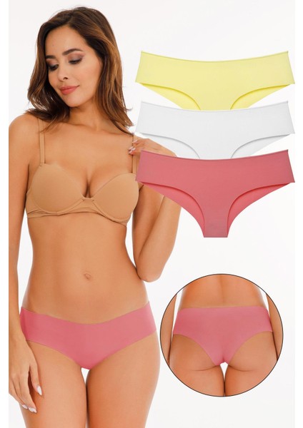 Kadın Brazilian Panty Lazer Kesim Külot 3'lü Paket Set -2045