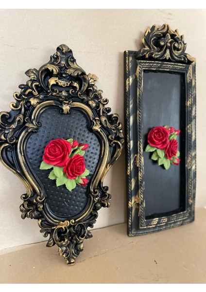 Siyah Gül Detaylı 3 Lü Tablo Set fırsatları