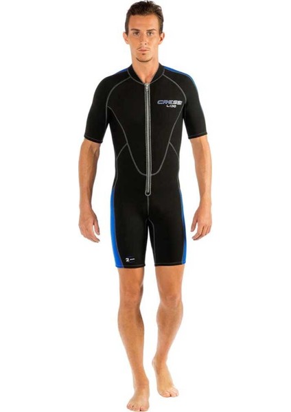 Lido Man Shorty Dalış Elbisesi Black - Blue-2mm - Xs