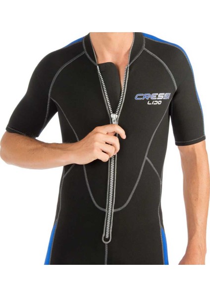 Lido Man Shorty Dalış Elbisesi Black - Blue-2mm - Xs
