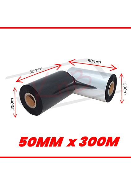 WX-10FBK Standart Wax Ribbon 50MM x 300M 1 Inç Outside