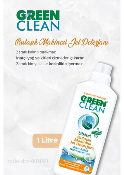 Green Clean Yumuşatıcı 5 Lt, Çamaşır Suyu 1 Lt, B.makinesi Deterjanı ve Rosıe