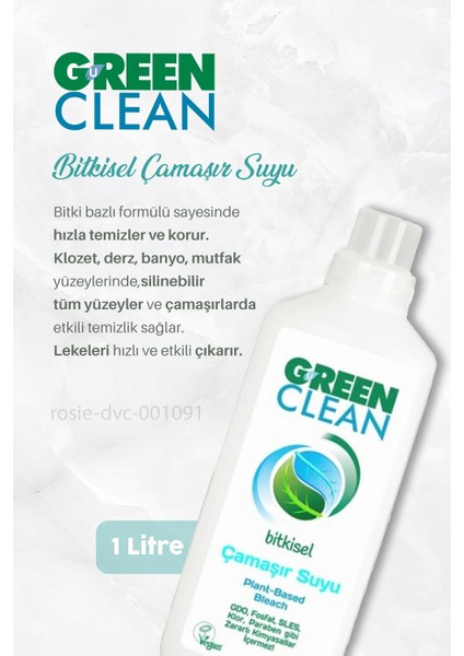 Green Clean Yumuşatıcı 5 Lt, Çamaşır Suyu 1 Lt, B.makinesi Deterjanı ve Rosıe