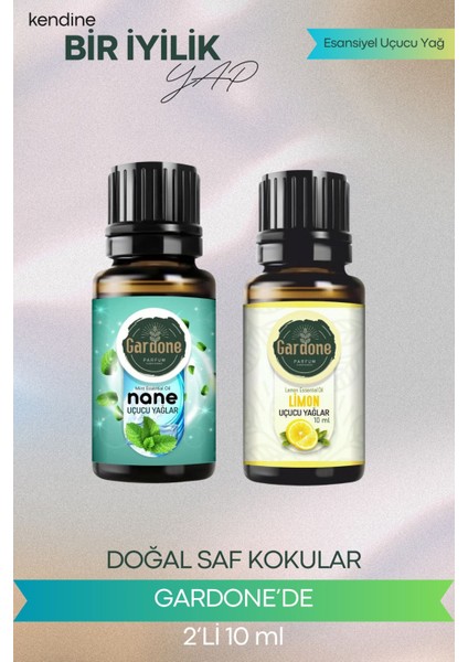 Nane + Limon (Oda Kokusu Aroma Terapi Buhurdanlık/difüzör Yağı) Set 2 Adet x 10 ml