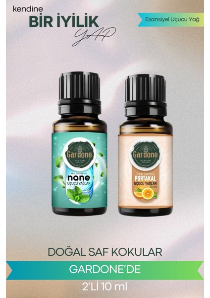 Nane + Portakal (Oda Kokusu Aroma Terapi Buhurdanlık/difüzör Yağı) Set 2 Adet x 10 ml