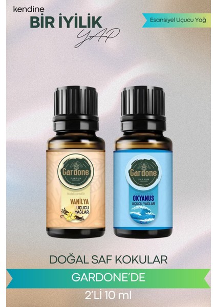 Okyanus + Vanilya (Oda Kokusu Aroma Terapi Buhurdanlık/difüzör Yağı) Set 2 Adet x 10 ml