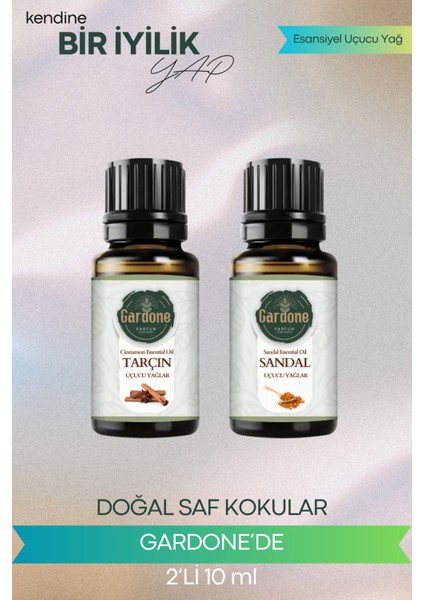 Sandal + Tarçın (Oda Kokusu Aroma Terapi Buhurdanlık/difüzör Yağı) Set 2 Adet x 10 ml