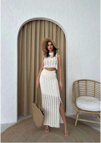 Triko Crop Etek Takım