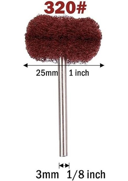 6206 Pimli Aşındırıcı Temizleme Polisaj Keçe 25MM - Kırmızı 320 Kum