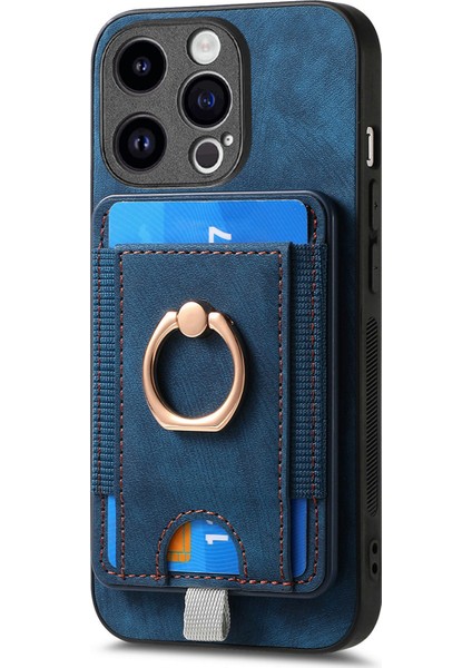 iPhone 14 Pro Halka Çubuğu Deri+Tpu Kapak (Yurt Dışından)