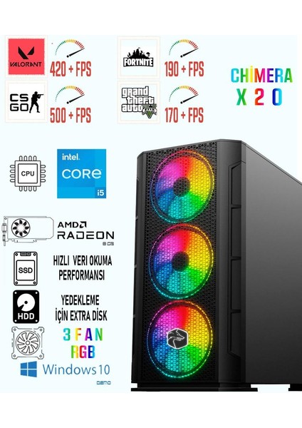 Chimera X20 I5 9400F / RX580 8gb / 256GB SSD 1tb HDD / 16GB Ram